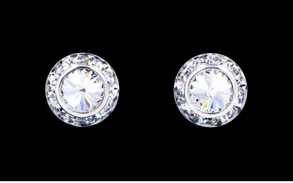 11mm Crystal Earring Pierced and Clip On